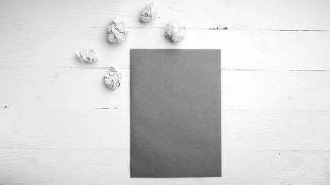 Brown paper and crumpled black and white tone color style Stock Photos
