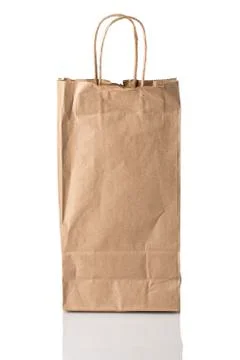 Brown paper bag facing forward Stock-Fotos