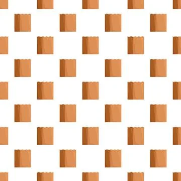 Brown paper bag seamless pattern for sustainability packaging Stock Illustration