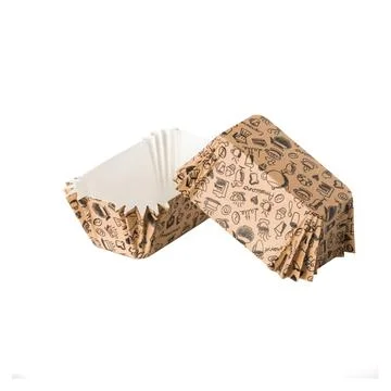 Brown paper baking forms for cakes with home utensils pattern Stock Photos