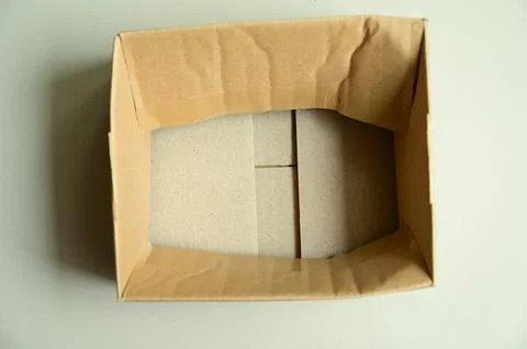Brown paper box packaging for design Stock Photos