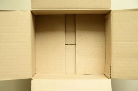 Brown paper box packaging for design Stock Photos