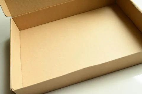 Brown paper box packaging for design Stock Photos