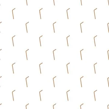 Brown paper drinking straws seamless pattern for background Stock Illustration