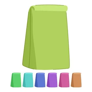 Brown paper lunch bag vector cartoon graphic Stock Illustration