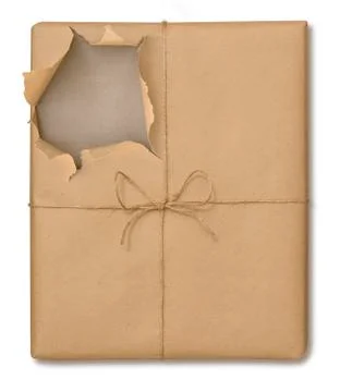 Brown paper package opened Stock Illustration