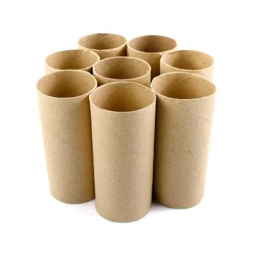 Brown paper rolls. Stock Photos