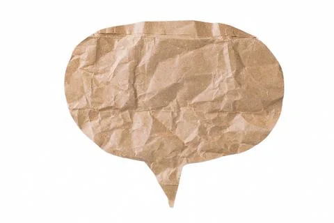 Brown paper speech bubble isolated Stock Photos