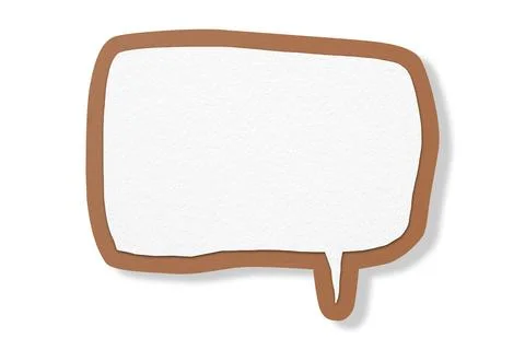 Brown paper speech bubbles separated on white background Illustrazione stock