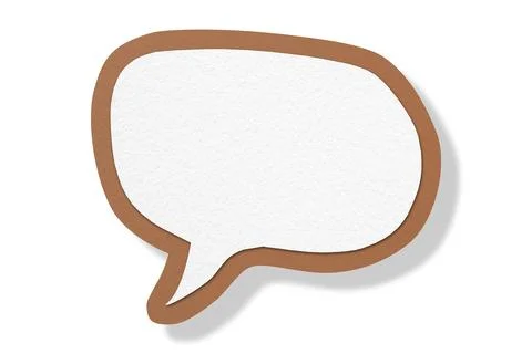 Brown paper speech bubbles separated on white background 스톡 일러스트