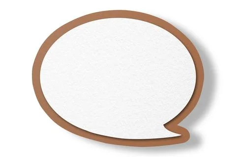 Brown paper speech bubbles separated on white background Illustrazione stock