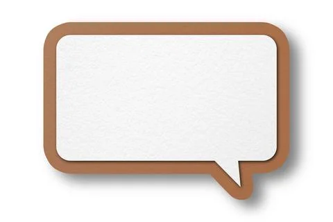 Brown paper speech bubbles separated on white background 스톡 일러스트