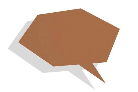 Brown paper speech bubbles separated on white background Illustrazione stock