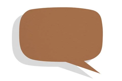 Brown paper speech bubbles separated on white background Stock Illustration