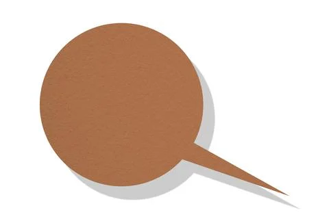 Brown paper speech bubbles separated on white background Stock Illustration