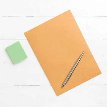 Brown paper with sticky note Stock Photos