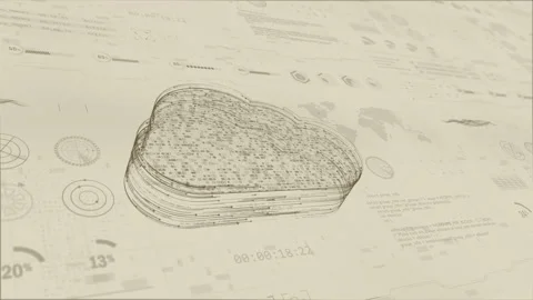 Brown particle cloud computing logo with head up display and futuristic Stock Footage 164607587