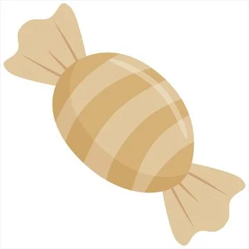 Brown Pastel Wrapped Candy Vector Illustration Cute Sweet Dessert Clipart I.. Illustrazione stock