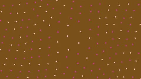 Brown pattern with pink dots and small white squares Stockillustratie