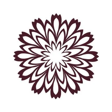 Brown Pattern Vector flower Mandala. Stock Illustration