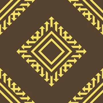 Brown pattern yellow geometric pattern Stock Illustration