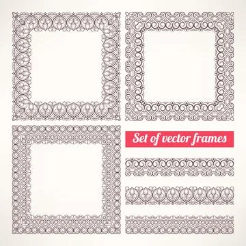 Brown patterned frames - 1 Illustrazione stock