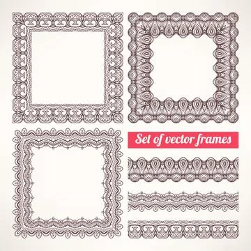 Brown patterned frames - 2 Stock Illustration