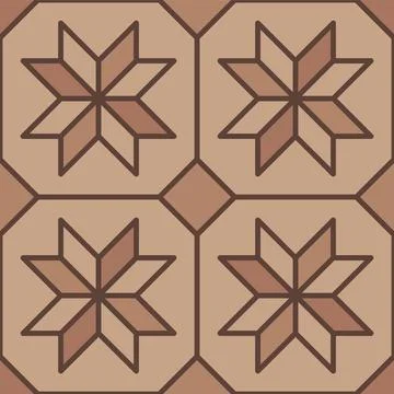 Brown pavement top view pattern, stars or flowers Stock Illustration
