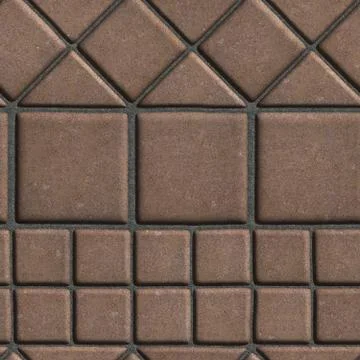 Brown Paving Slabs of the Figures Different Geometrical Shape Stock Illustration