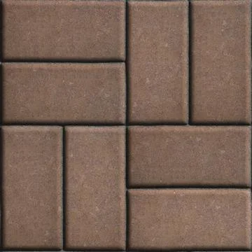 Brown Paving Slabs of Rectangles Laid Out on Two Pieces Perpendicular to Each Stock Illustration