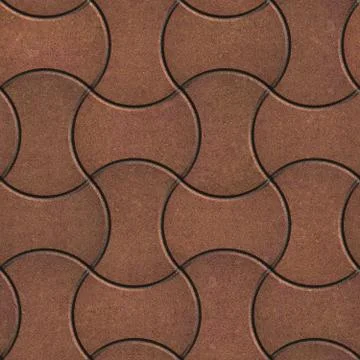 Brown Paving Slabs in the Streamlined Form. Stock Illustration