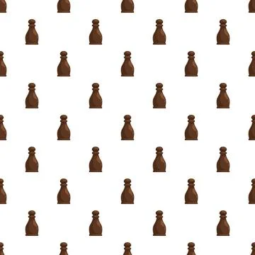 Brown pawn chess piece repeating seamless pattern Stock Illustration