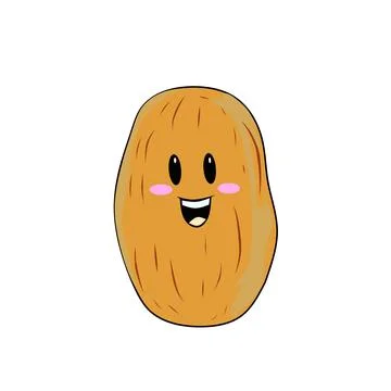 Brown peanut vector logo illustration cartoon image Stock Illustration