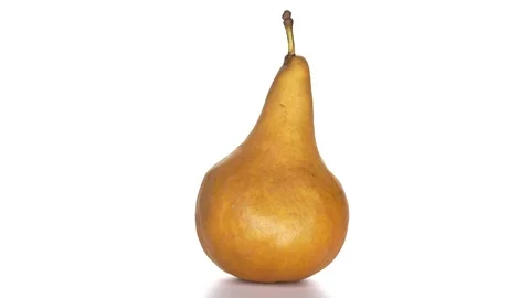 Brown pear rotating on white background. Stock Footage 112633710