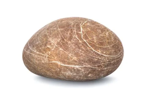 Brown pebble isolated Stock Photos