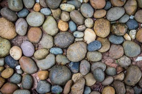Brown pebbles stone background Foto stock