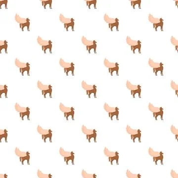 Brown pegasus mythical creature seamless pattern illustration Stock Illustration