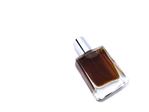 Brown perfume bottle Stock Photos