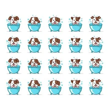 Brown Petwash Logo Icon Vector Design Template Stock Illustration