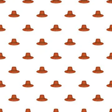 Brown pilgrim hat pattern, cartoon style Stock Illustration
