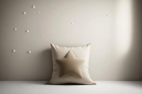 Brown pillow on the floor Stock Illustration
