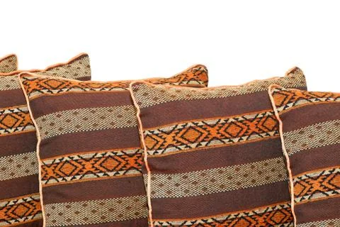 Brown pillows decor Stock Photos