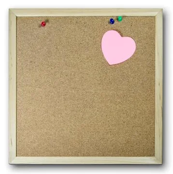 Brown pink paper note background cork board Stock Photos