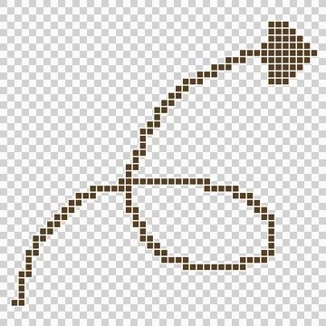 Brown pixel arrow Ilustración de archivo