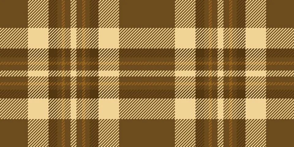 Brown plaid pattern evokes rustic charm. Seamless textile design for cozy bac Stock Illustration