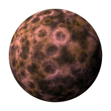 Brown planet with craters Stock Illustration