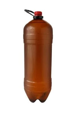 Brown plastic bottle on white background Stock Photos