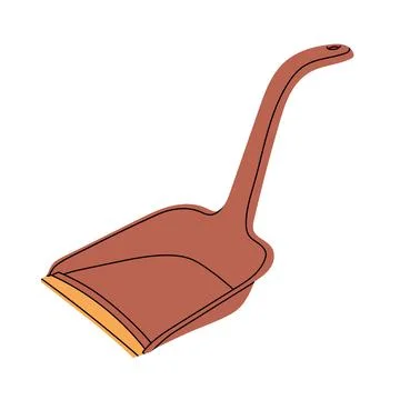 Brown plastic scoop for sweeping Stock Illustration