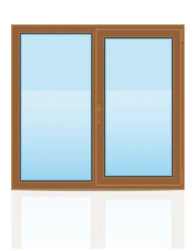 Brown plastic transparent window view indoors illustration Ilustración de archivo