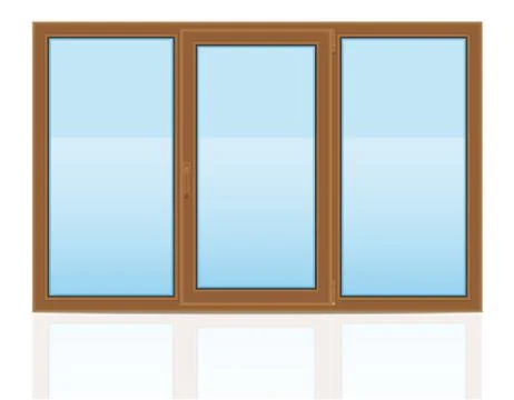 Brown plastic transparent window view indoors illustration Ilustración de archivo